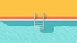 © ArtistryAlchemy - Swimming pool, symbolizing minimalist leisure and summer fun, Vector illustration.