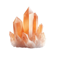 Wall Mural - a large orange crystal formation sits on a white background