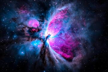 Wall Mural - a cosmic background of glowing supernova nebula and stars, illustrating the mysterious world of spac