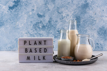 Canvas Print - Plant based vegan non dairy alternative milk