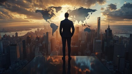 The Businessman Overlooking the World