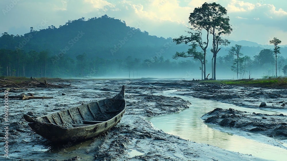 Altering Forests Layers of ash deposited ancient riverbanks covering forests affecting ...