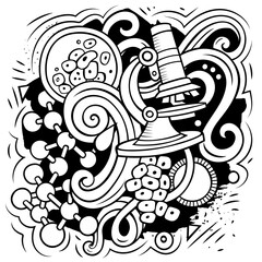 Wall Mural - science cartoon vector doodle design