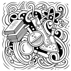 Wall Mural - science cartoon vector doodle design
