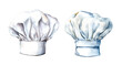 © NightCreativity - White culinary chef hat, watercolor clipart illustration with isolated background.