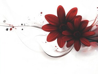 Canvas Print - abstract red flower