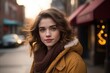 © Igor - Portrait of a beautiful young woman in a yellow coat on the street