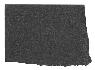 Wall Mural - isolated cut out torn piece of blank black paper note cardboard with texture and copy space for text