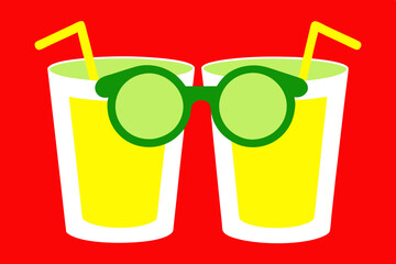 Frosted Party Glasses vector art illustration 