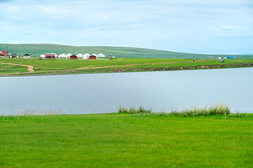 Ogii Lake, a freshwater lake in eastern Arkhangai, in central Mongolia, well known for its fish and for birdlife, Mongolia