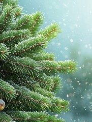 Poster - Christmas tree branches background