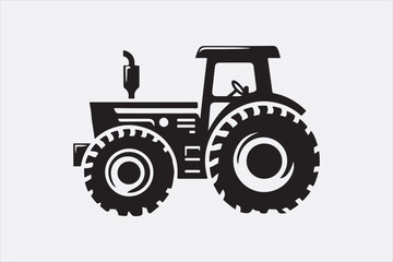 A black vector of a tractor silhouette.