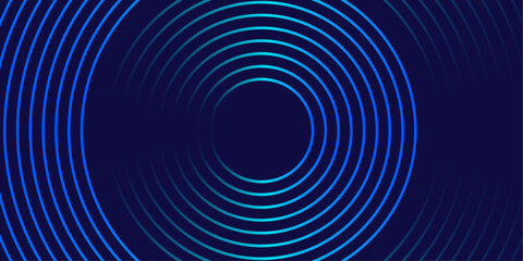 Leinwandbilder - Abstract background with blue glowing circle lines. Vector illustration for ai technology concept, website, ui, ux