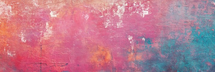 Wall Mural - this vibrant abstract gradient artwork features pink, orange, and teal colors flowing beautifully to