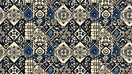 Naklejka na meble Seamless geometric pattern featuring intricate ethnic designs ideal for textile and wallpaper applications