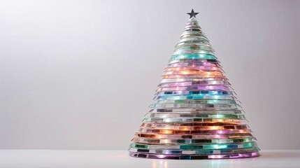  Metallic Christmas tree with LED stripes and colorful lights