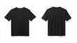 © George Louris  🜲 - A plain black t-shirt displayed from the front and back for clothing presentation.