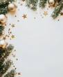 © Diffin - Festive holiday scene with golden stars, fir branches, creating warm, inviting seasonal ambiance.