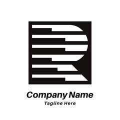 R letter logo design icon