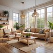 © Ayub - a living room with a velvet sofa