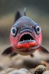 Wall Mural - A close up of a fish with its mouth open