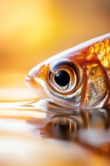 Wall Mural -  A close up of a goldfish's eye in the water