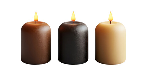 Wall Mural - set of candle with isolated transparent background.