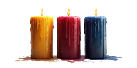 Wall Mural - set of candle with isolated transparent background.