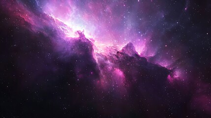 Wall Mural - Transparent texture of a purple cosmic nebula cloud.