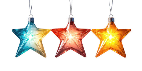 Wall Mural - set of christmas light decoration isolated on transparent background, png elements collection.
