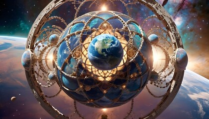 Wall Mural - Celestial Mechanism of Parallel Worlds