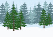 © Artak - Snow forest with evergreen tress. Winter forest