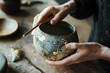 © AhteSham - Masterful Restoration of Traditional Pottery Using Kintsugi Techniques-