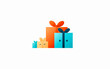 © Supranee - Colorful gift boxes with bows on a white isolated background.