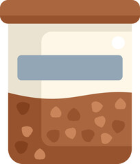 Canvas Print - Simple illustration of a glass jar filled with coffee beans, ideal for projects related to coffee, breakfast, or caffeine