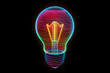 © Neon Gallery - A modern and sleek neon wireframe illustration of a light bulb symbolizing fresh ideas and forward thinking in competitive analysis on a dark background.
