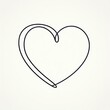 © keystoker - A minimalistic heart shape drawn with a continuous black line against a bright white background, emphasizing simplicity and elegance in design