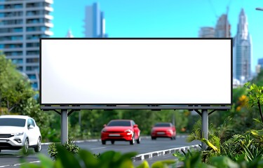 Blank Billboard Urban Cityscape Advertising Mockup