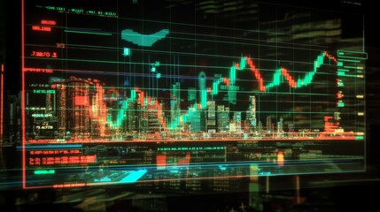 Leinwandbilder - Stock Market Trends on Digital Display