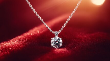 Aufkleber - Elegant Diamond Pendant on Delicate Chain