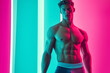 © juniorideia - Vibrant Neon-Themed Advertising Campaign Featuring a Male Model