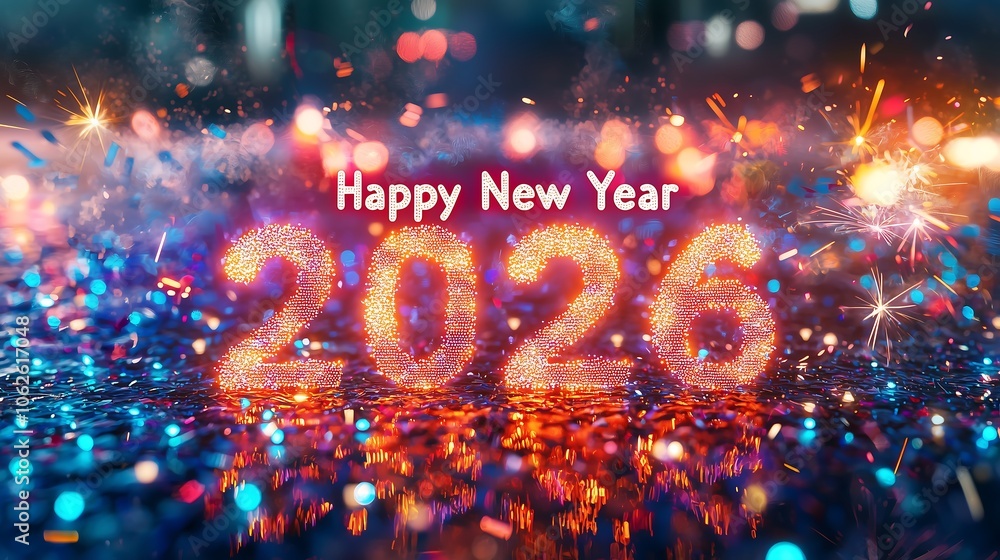 Joyous Celebration Of New Year 2026 With A Stunning Array Of Colorful Joyous Celebration Of New Year 2026 With A Stunning Array Of Colorful