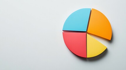 Leinwandbilder - Colorful Pie Chart on Simple White Background