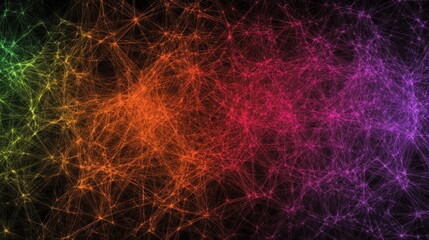 Poster - Abstract Digital Network Composition in Vibrant Colors