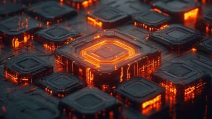 Poster - Futuristic Graphic Design with Layered Hexagons