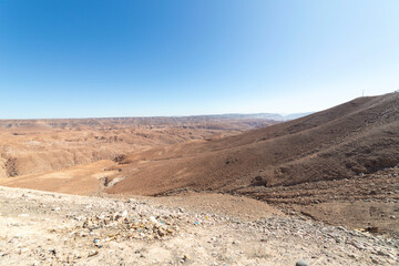 Desert road with geological interest in the commune of Camarones, Arica, northern Chile