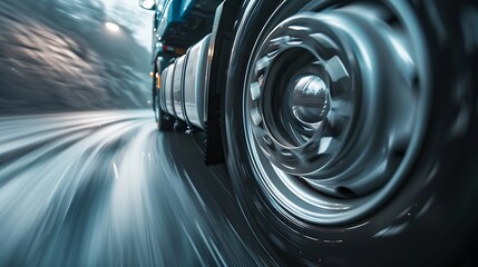 abstract motion blur of car wheel in the road with motion blur