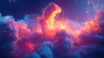 Wall Mural - vibrant motion graphics with striking shapes and vivid hues, perfect for contemporary digital displa