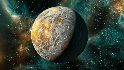Wall Mural - exoplanet in a starry sky, space, stars, galaxy, nebula, universe