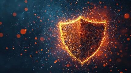 Wall Mural - digital protection. firewall. computer security. digital shield. firewall in the form of a glowing s